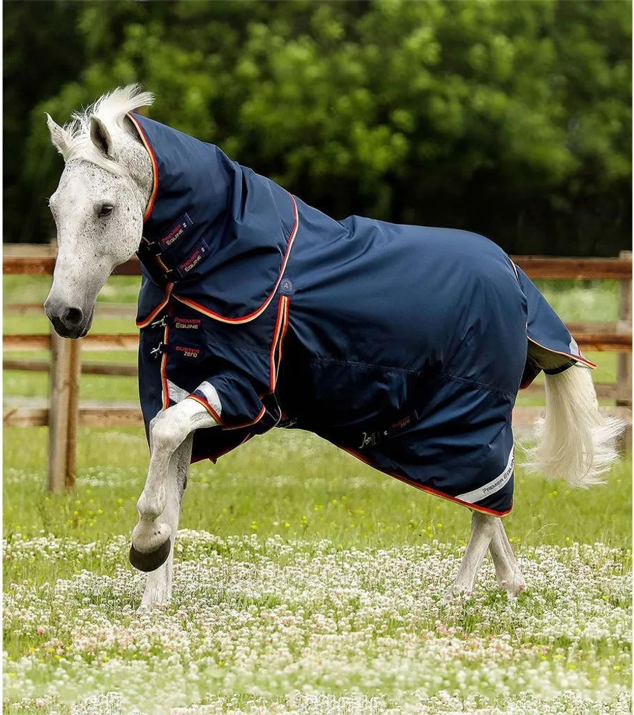 Couverture de pluie pour cheval 198 cm Premier Equine Buster Zero bleu