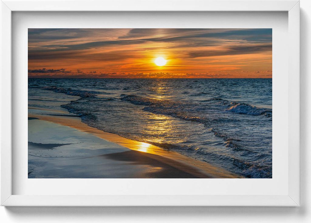 Władysławowo Ostsee– Wandbild mit Rahmen – Gerahmtes Bild – Wanddekoration – 60x40 cm – Schwarz Rahmen