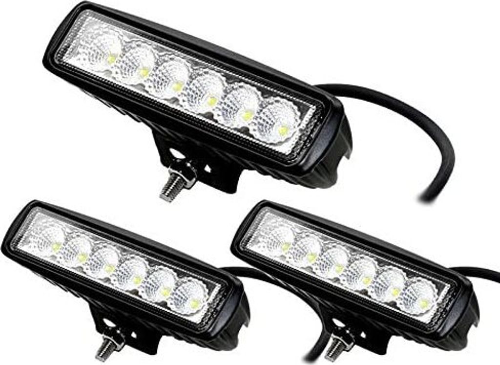 Greenmigo 3X 18W IP67 LED Arbeitsscheinwerfer Zusatzscheinwerfer 12V 24V Arbeitslicht LED Offroad Flutlicht Spotlight Reflektor Scheinwerfer 1800LM