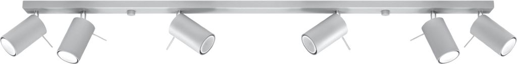 Deckenleuchte RING 6L grau 6xGU10 10W Stahl 16x6x118cm Sollux Lighting