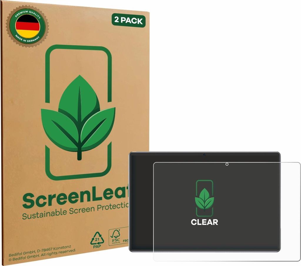 2x ScreenLeaf Schutzfolie für Xgody P60 Pro nachhaltiger Displayschutz Display Schutz Folie Klar Transparent