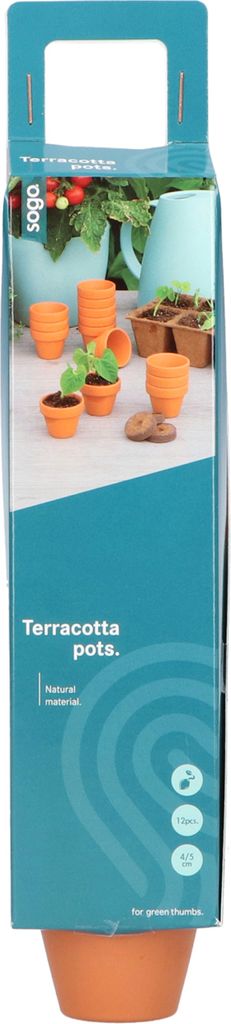4 x 4,8 cm Terracotta Töpfe (12 Stück) | Anzuchttöpfe von Sogo