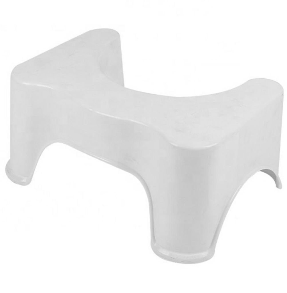 A white toilet stool is shown against a white background.