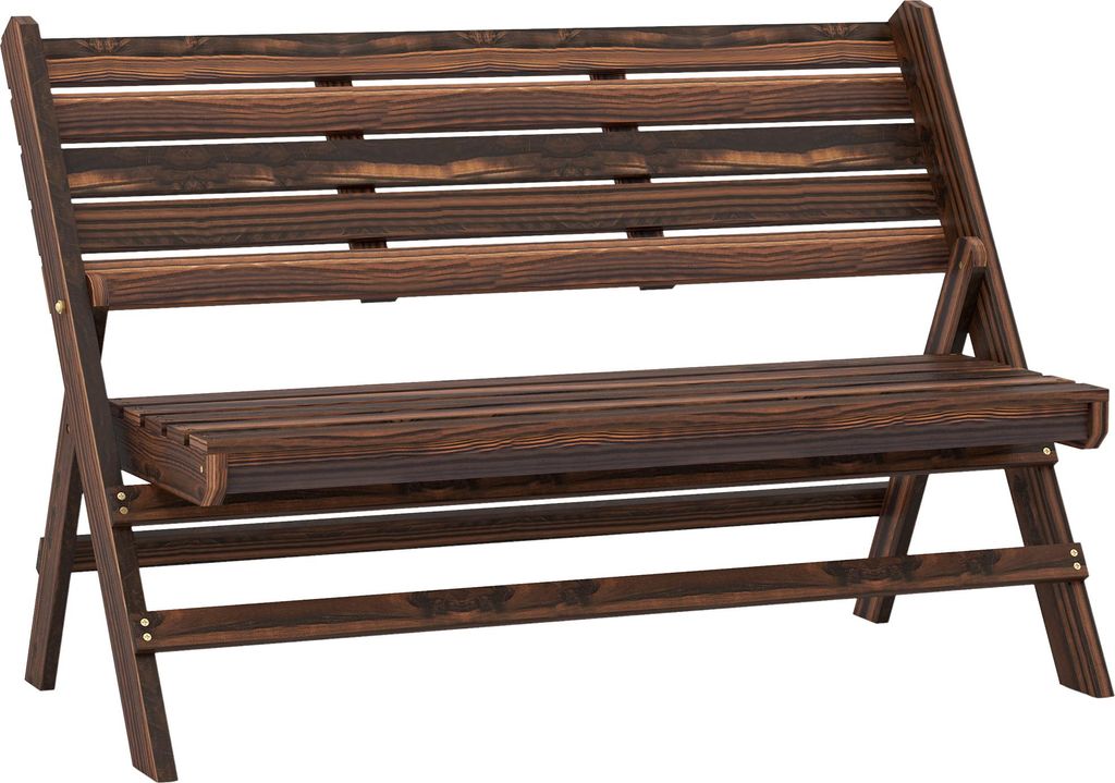 Gartenbank für 2 Personen, rustikales Design, klappbar, Produktbild 