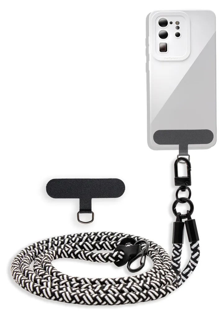 Cadorabo Catena iPhone 17 Pro Max Nero-Bianco | Cover con Cordino Regolabile