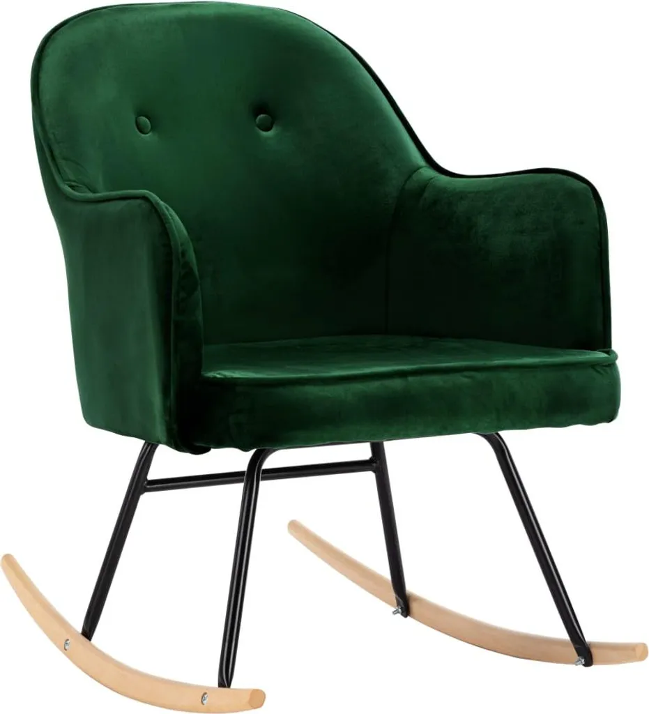 Poltrona a Dondolo vidaXL Verde Scuro Velluto: Comfort e Stile