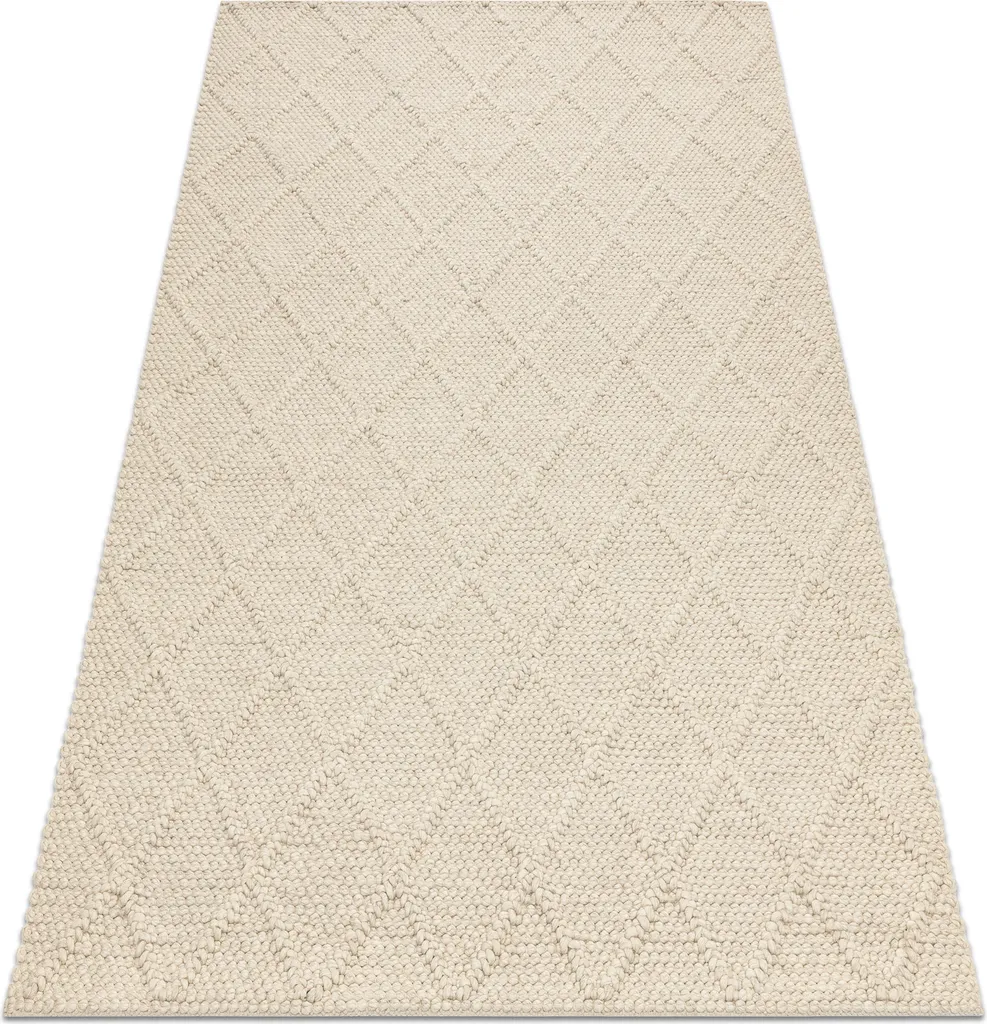 Tapis en laine TAHAR 99001B crème - Tissé main style boho 120x180 cm