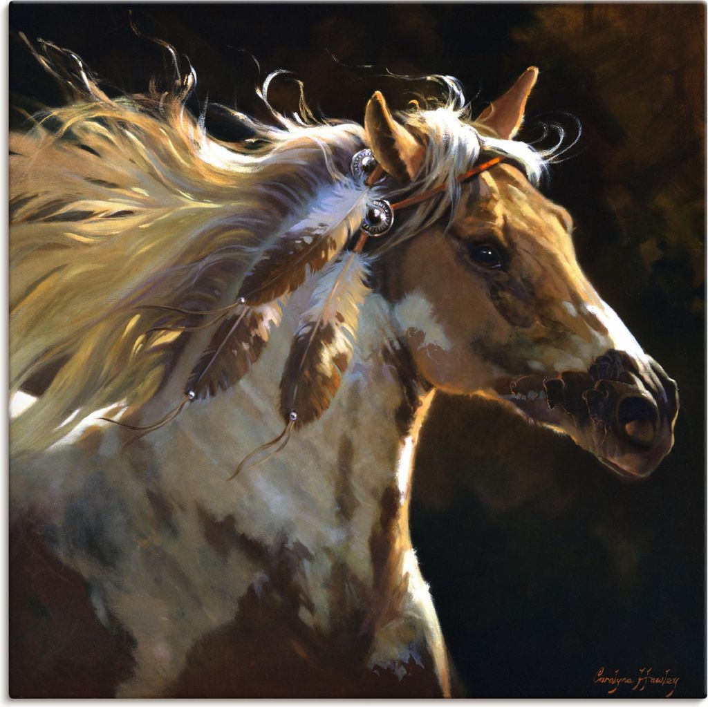 ARTland Leinwandbild Geisterpferd Größe: 40x40 cm