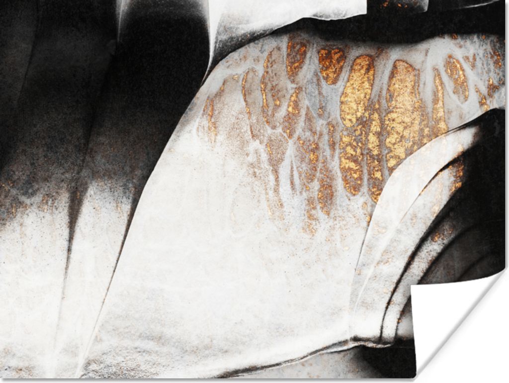 MuchoWow Poster Gold - Abstrakt - Design 120x90 cm - Wandbild