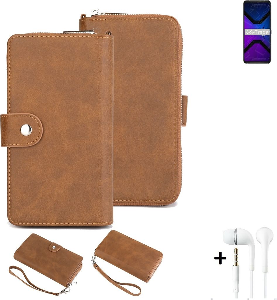 K-S-Trade 2in1 Handyhülle kompatibel mit Lenovo Legion Phone Duel 2 + Kopfhörer Schutzhülle & Portemonnee Schutzhülle Tasche Handytasche Case Etui