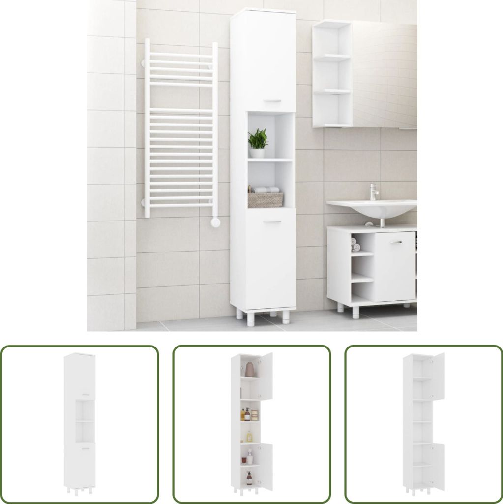 The Living Store Koupelnová skříňka White 30x30x179 cm Obrázek produktu 