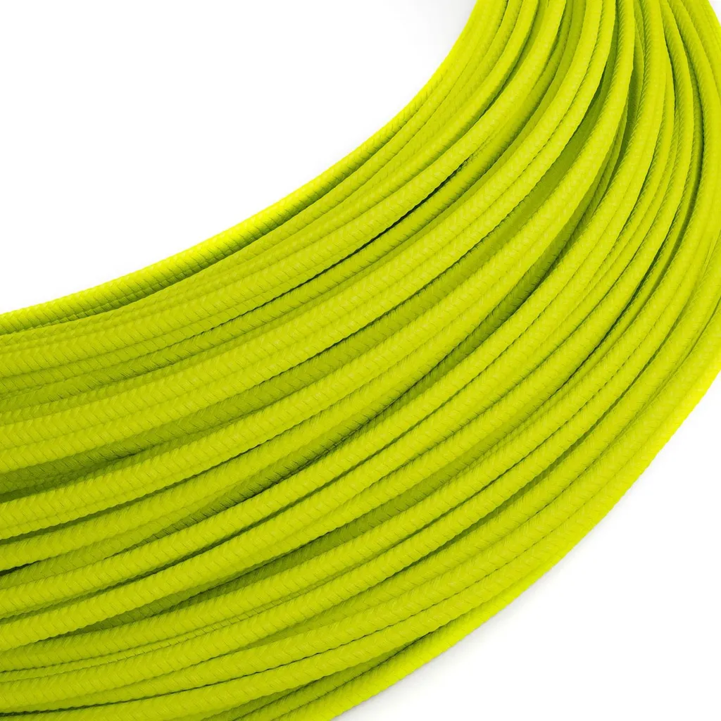 Fil électrique rond jaune fluo RF10 effet soie 50 m pour luminaire