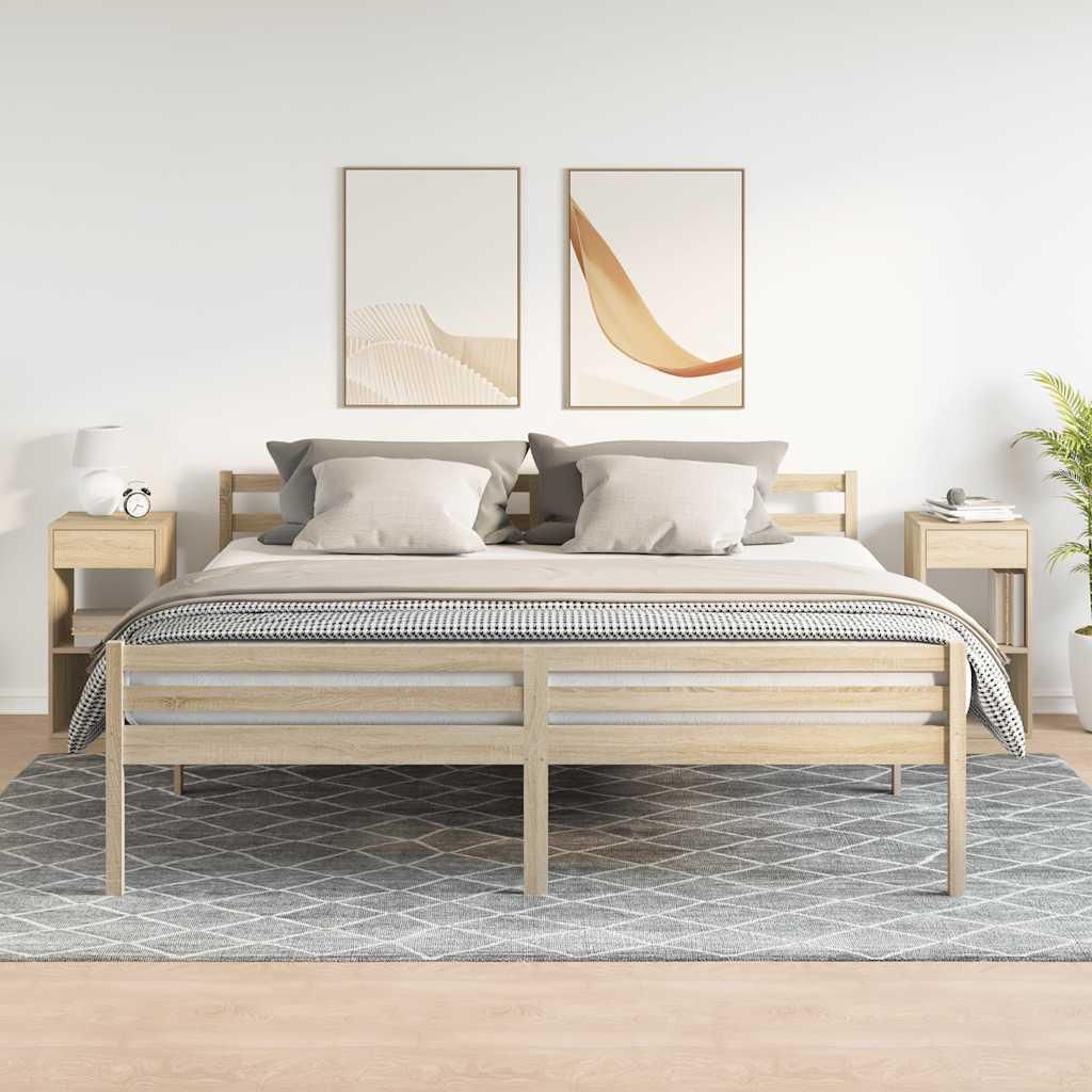 vidaXL Noční stolky se zásuvkou 2 ks dub Sonoma 35x34x66,5 Obrázek produktu 