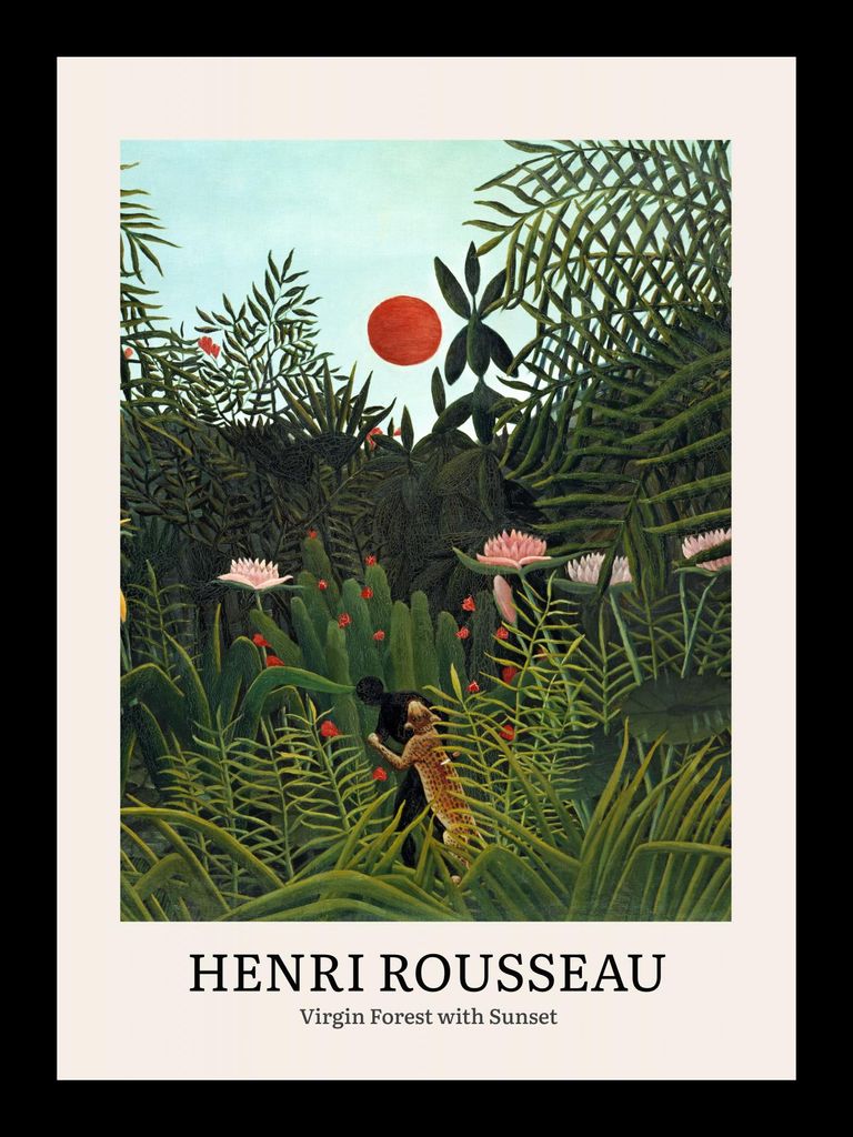 Plakat 13x18cm Design Virgin Forest, Rousseau Vintage für das Wohnzimmer