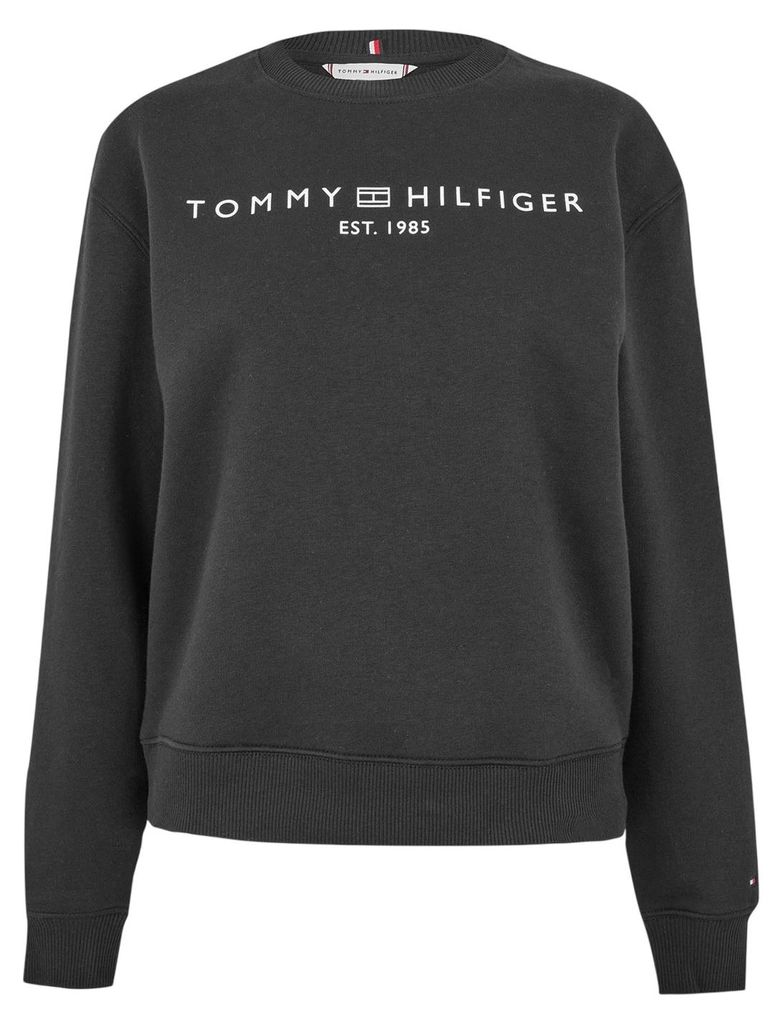 Tommy Hilfiger - Sweatshirt für Damen, Baumwollmischung, Regulär GT24165 (38 DE) (Schwarz)