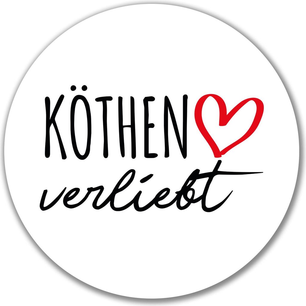 Huuraa Aufkleber Köthen Anhalt verliebt 10cm rund Sticker Geschenkidee