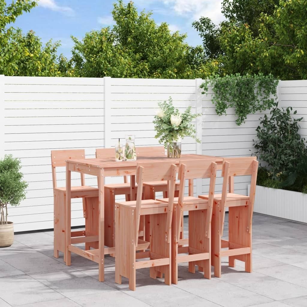 Cloris Designermöbel 7-tlg. Gartenbar-Set Massivholz Douglasie 2024 Neu