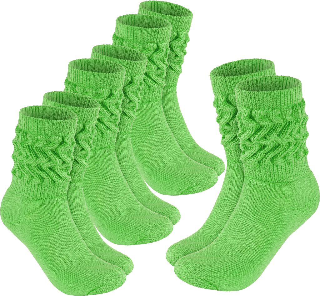 BRUBAKER Slouch Socken - Damen Schoppersocken für Fitness, Yoga und Workout - Sportsocken für Frauen, Grün, Größe 39-42, 4 Paar