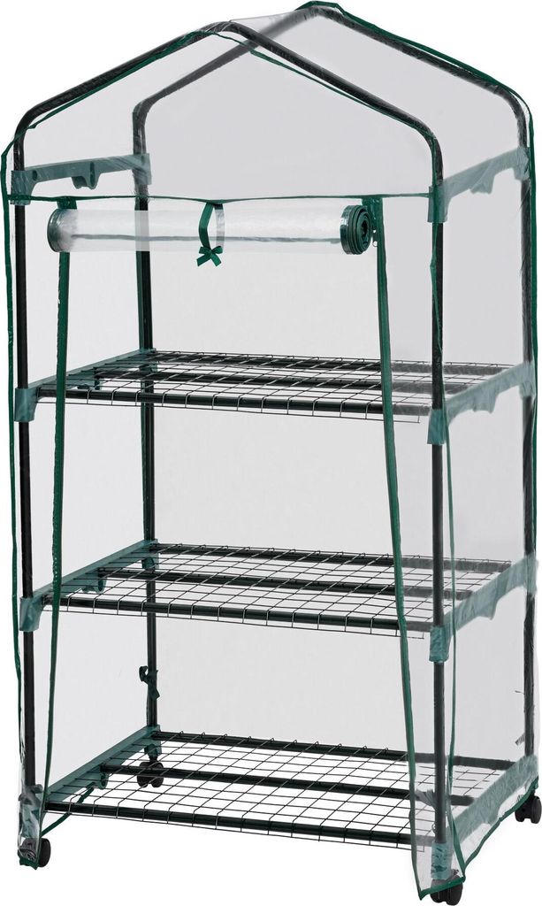 Serre de balcon avec 3 étagères 69x49x133cm - blanc Image du produit 
