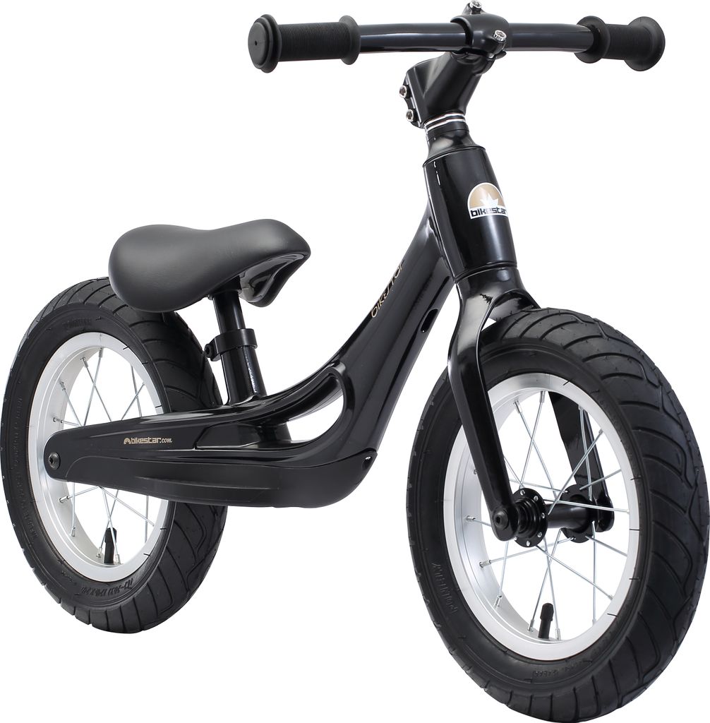 BIKESTAR Magnesium Kinder Laufrad ab 3 - 4 Jahre | 12 Zoll Cruiser Lauflernrad | Schwarz