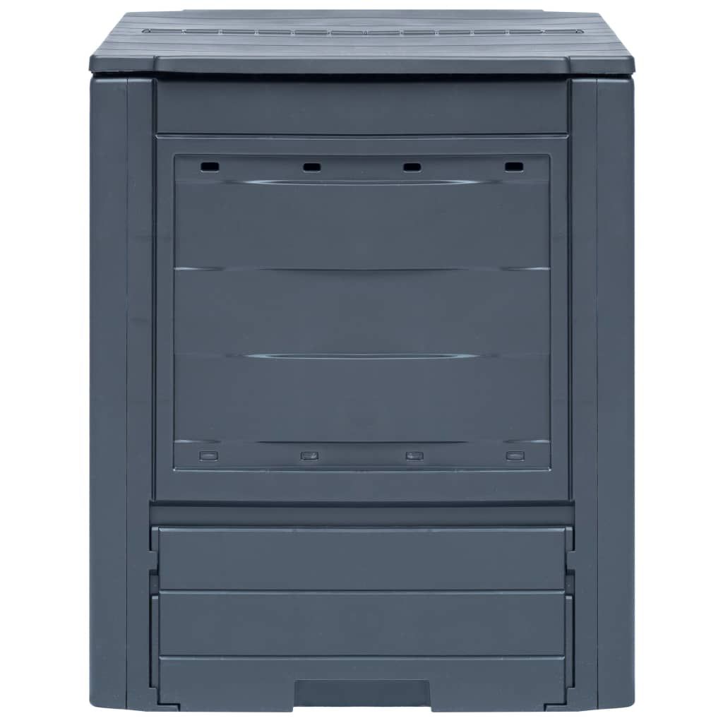 vidaXL Compostiera da giardino grigia 60 x 60 x 73 cm 260 L Immagine del prodotto 