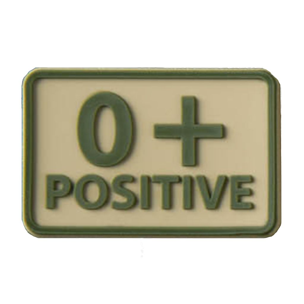 Helikon-Tex Blutgruppen-Emblem (2er-Set) – PVC – in mehreren Varianten erhältlich, Farbe:Khaki, Krew:0/Rh+