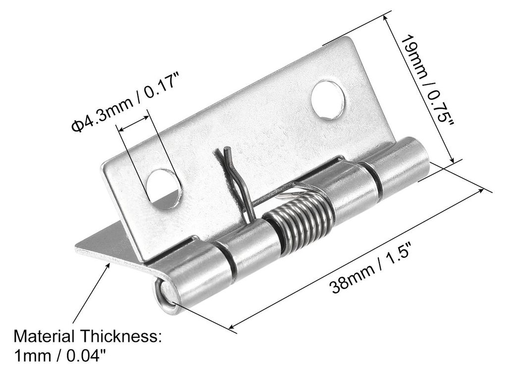 2Stk Federbelastete Scharniere 1.5" 304 Edelstahl Selbstschlie?end fš¹r Schrank