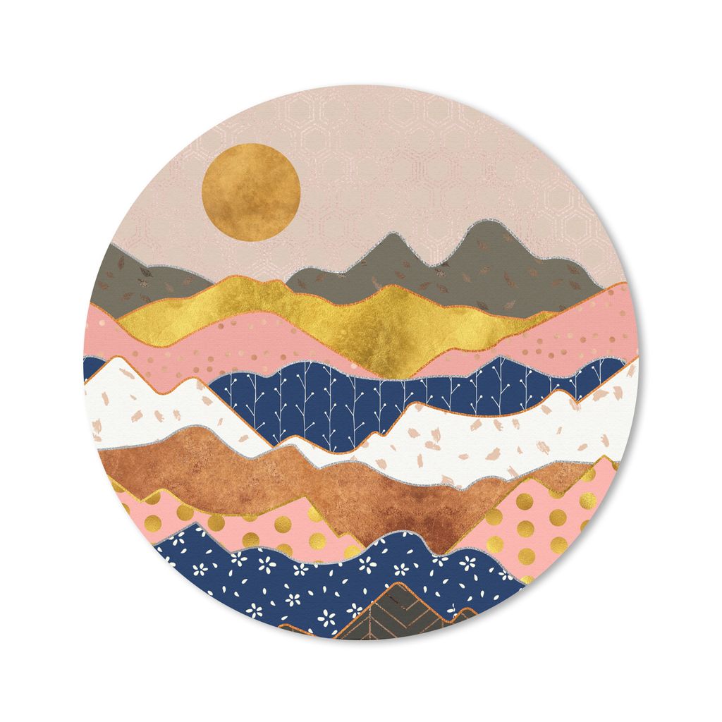 MuchoWow Mauspad Mousepad Muster - Gold - Pastell 30x30 cm - Mousepads - Maus Mat - Pad - Mausunterlage - Tischunterlage - Schreibtischmatten