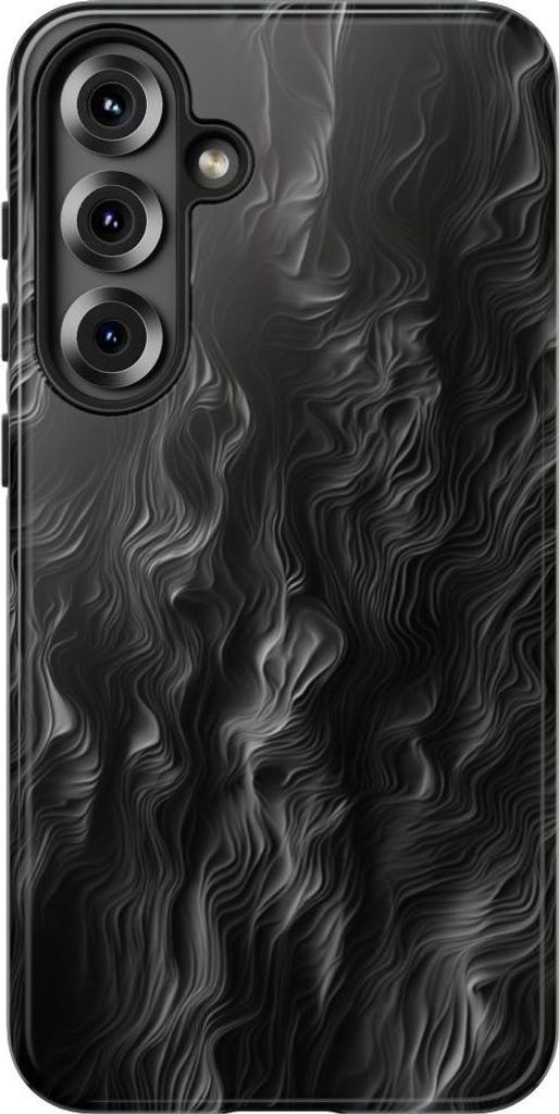 Abstrakte schwarze und graue Wellenlinien – Hülle Kompatibel mit Samsung Galaxy S25 Plus