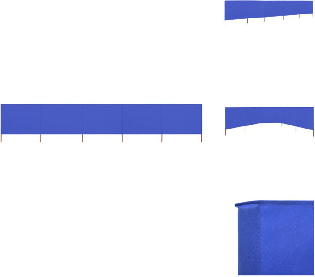 vidaXL 5-teiliges Windschutzgewebe 600 x 120 cm Azurblau - Sonnenschirme & Sonnenschutze