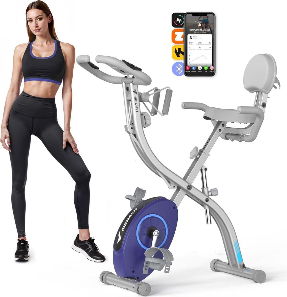 Vélo D'appartement 4 En 1 Pliable - Merach, 16 Niveaux De Image du produit 