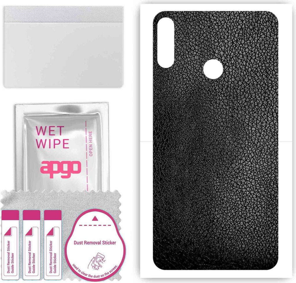 apgo Rückseite Schutzfolie, Skin, kompatibel mit Tecno Spark 3 Pro, Hinten Displayschutzfolie aus Vinylfolie, kratzfest, einfache Montage - Schwar...