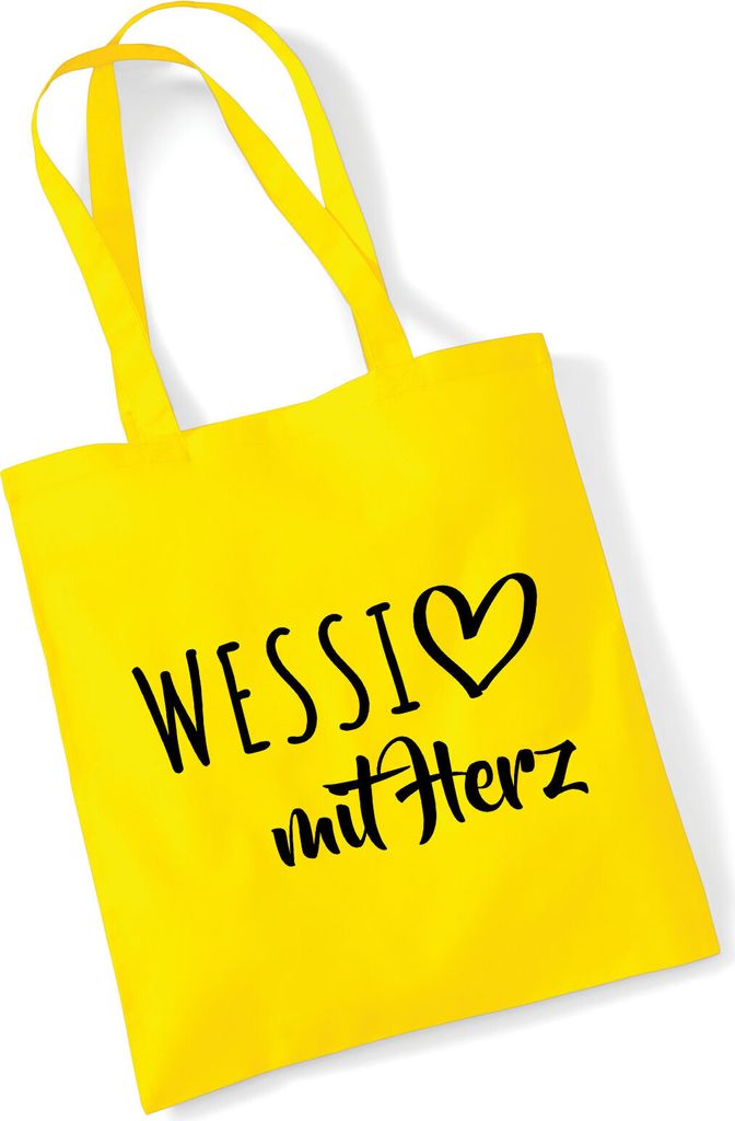 Huuraa Jutebeutel Wessi mit Herz 10 Liter Yellow Baumwolle Tasche Geschenkidee