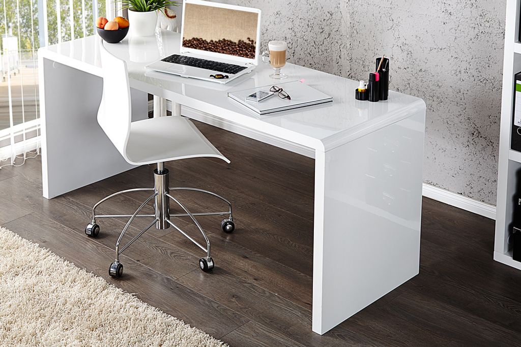 Computertisch Büro Tisch Farbe weiß Breite 140 cm Schreibtisch