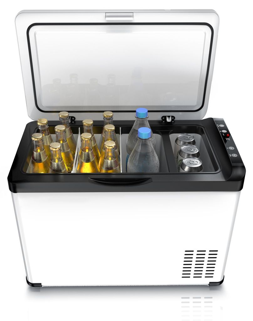 Brandson Kompressor Kühlbox elektrisch - Kühlung bis – 22°C - mit ECO Modus - 30 Liter – 230 V Netzspannung und 12/24 V KFZ Bordspannung –...