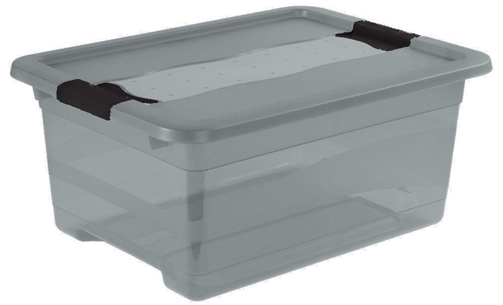 Keeeper Aufbewahrungsbox Mit Deckel & Einsatz – 29x19x12,4 Cm, 4,2 L, Transparent/taupe