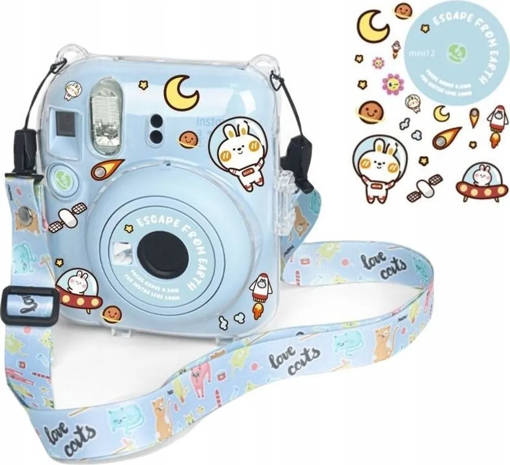 Housse de protection Instax Mini 12 et autocollants de rechange