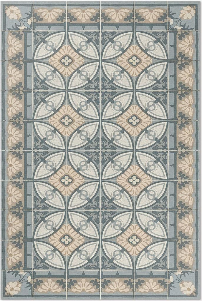 Dekorative Fliesen, elegantes altes Vintage-Mosaik – Vinyl Fußmatte – 140x210 cm – Rutschfest, Pflegeleicht & Langlebig