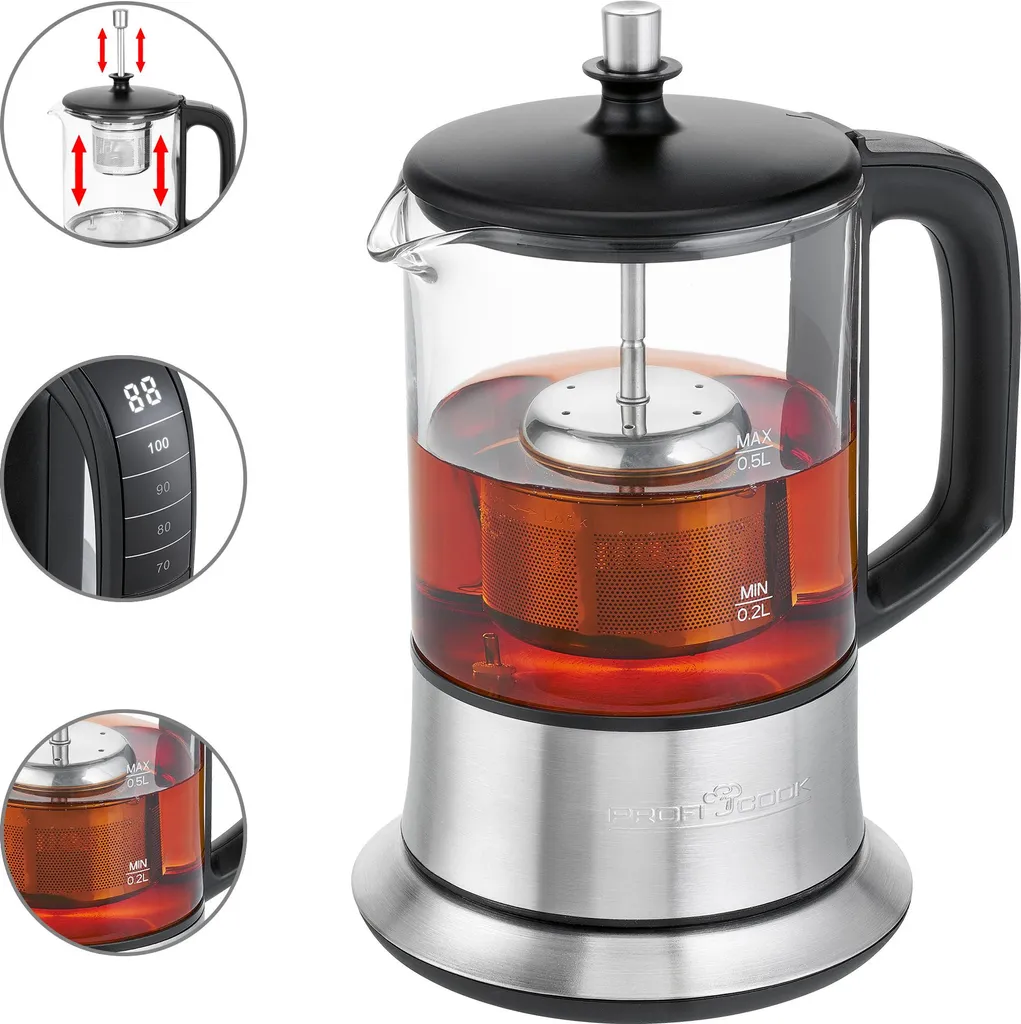 Clatronic PC-TK 1165 Bollitore e Teiera 2-in-1 Acciaio 1100W - 11