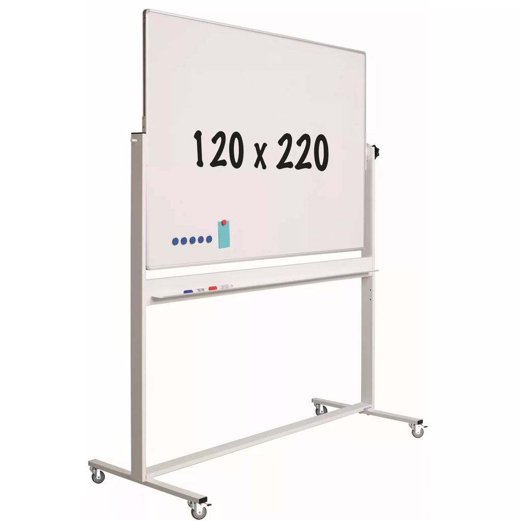 Mobiles Whiteboard Solid PRO Rickie - Neigbar - Wochenplaner - Monatsplaner - Jahresplaner - Doppelseitig und magnetisch - 120x200cm