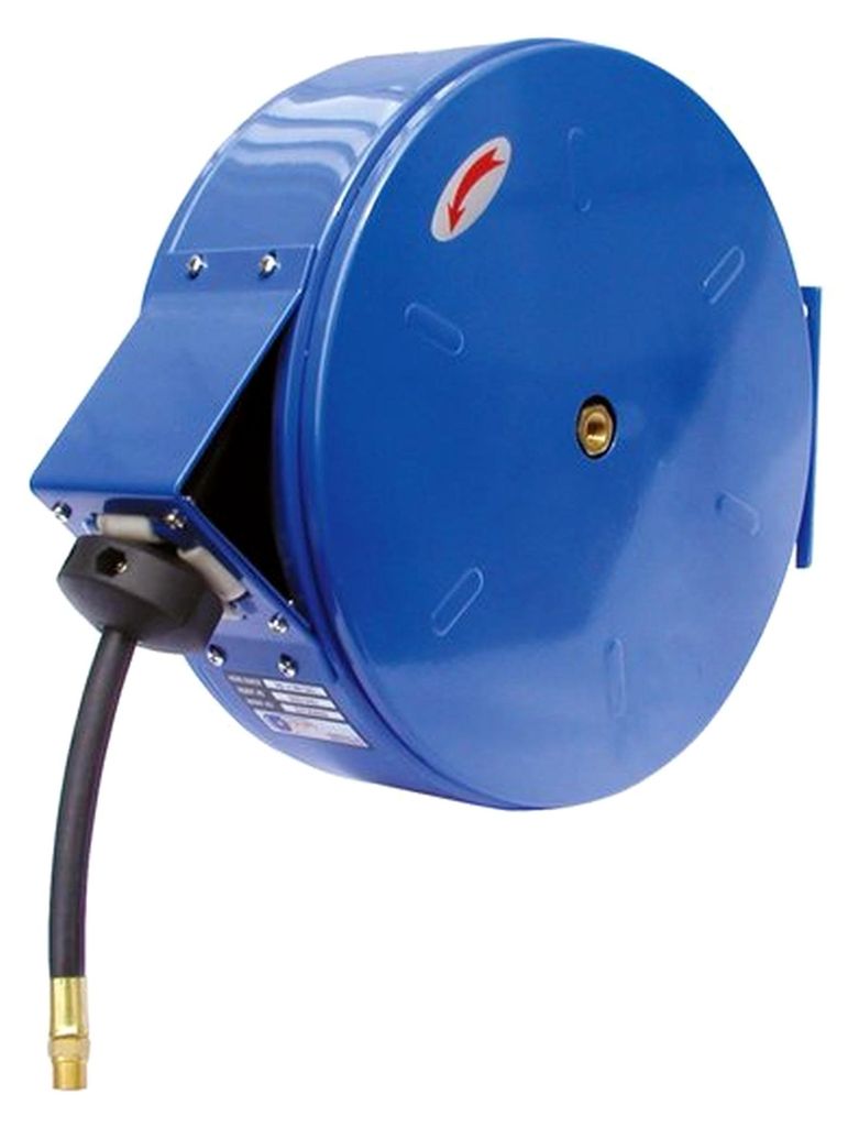 Schlauchaufroller, Anschluss 1/4 Zoll, Schlauch Nennweite DN 6, Länge 10 m, maximaler Druck 20 bar, für Wasser und Luft