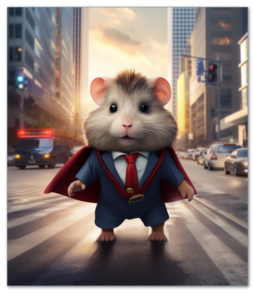 Wallario Herdabdeckplatte aus Glas, Größe 52 x 60 cm 1-teilig, Motiv Super-Hamster