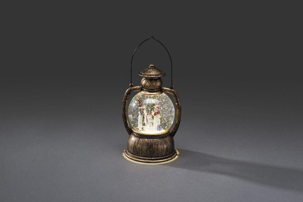 Konstsmide 4349-000 LED Lantern Water Lantern in Charles Dickens Style Warm White LED Brass with Water