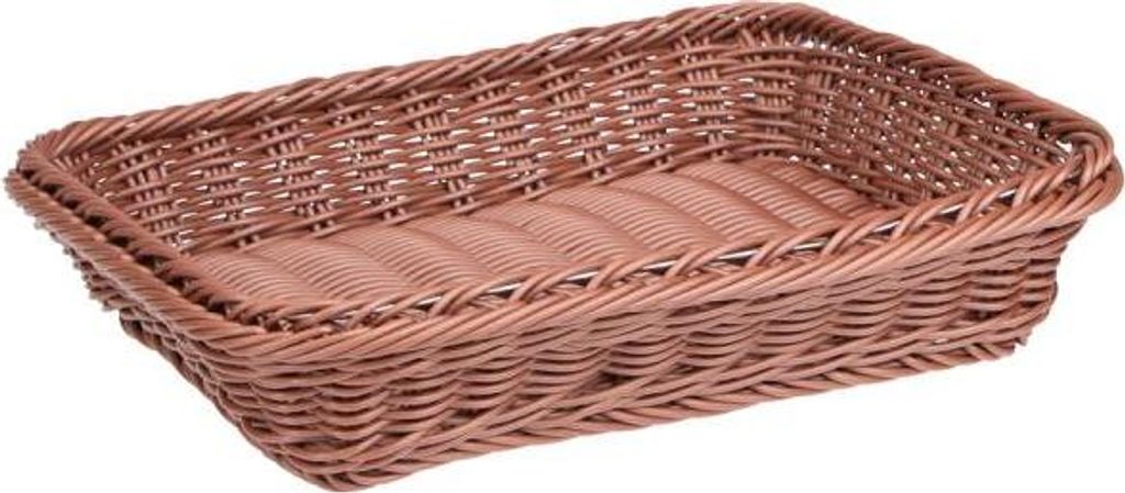 APS 40262 GN 1/2 Korb GN-LINE, Polypropylen, Edelstahldraht im Rand, 32,5 x 26,5 cm, Höhe 6,5 cm, hellbraun