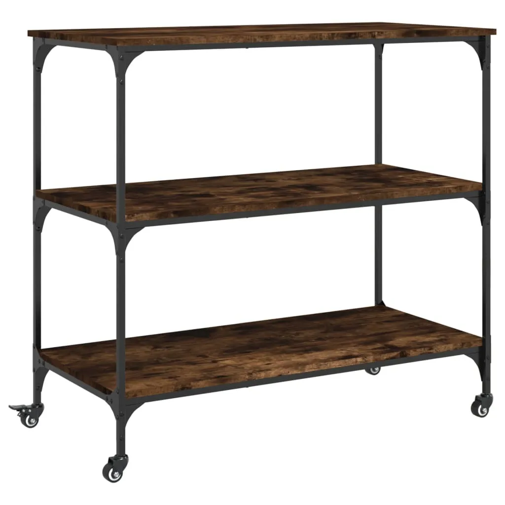 Carrello Portaoggetti Cucina Rovere Fumé 102x50x95 | Offerta Online