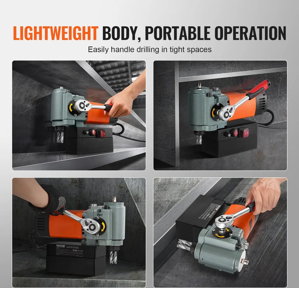 Perceuse magnétique compacte 1300W avec carotteuse 35mm profil bas - 3