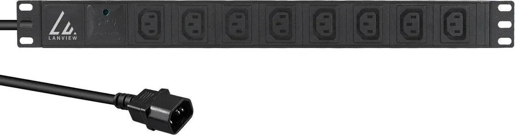 Lanview 8 Prese C13 PDU Rack 19'' - Cavo 2m SPD LVR-2MC14-SPD-C13X8