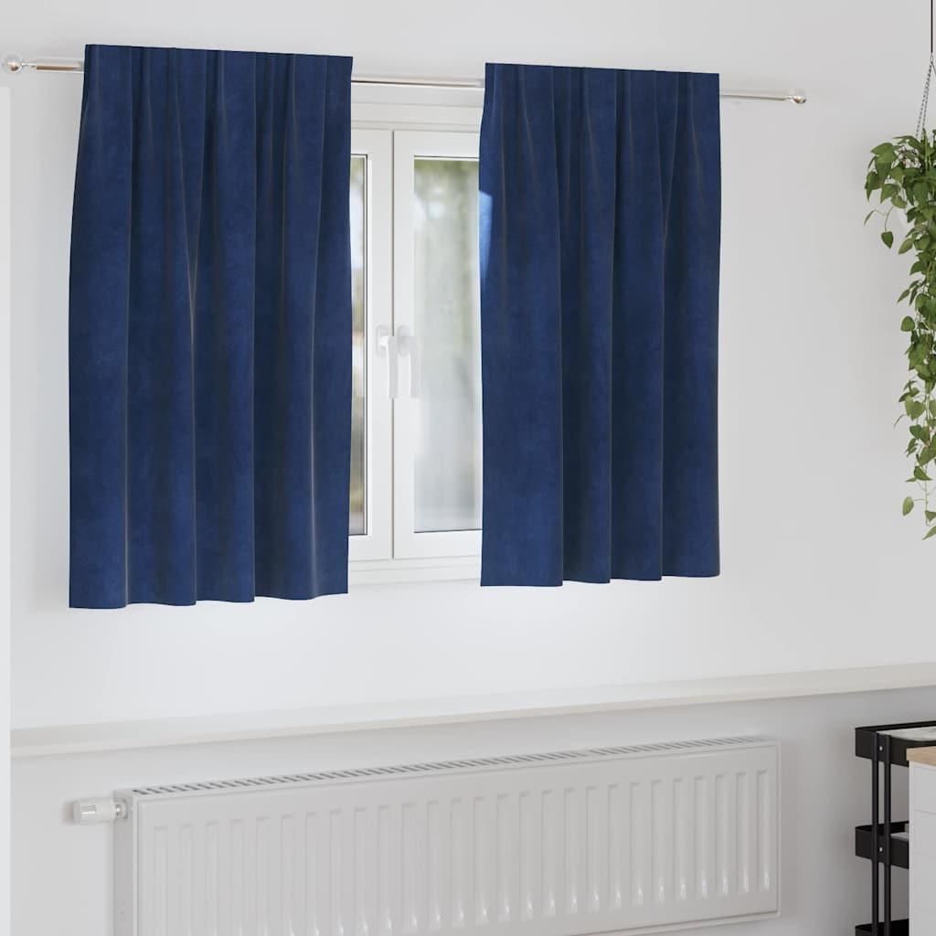 Verdunkelungsvorhänge 2 pcs Dunkelblau 140 x 140 cm Samt