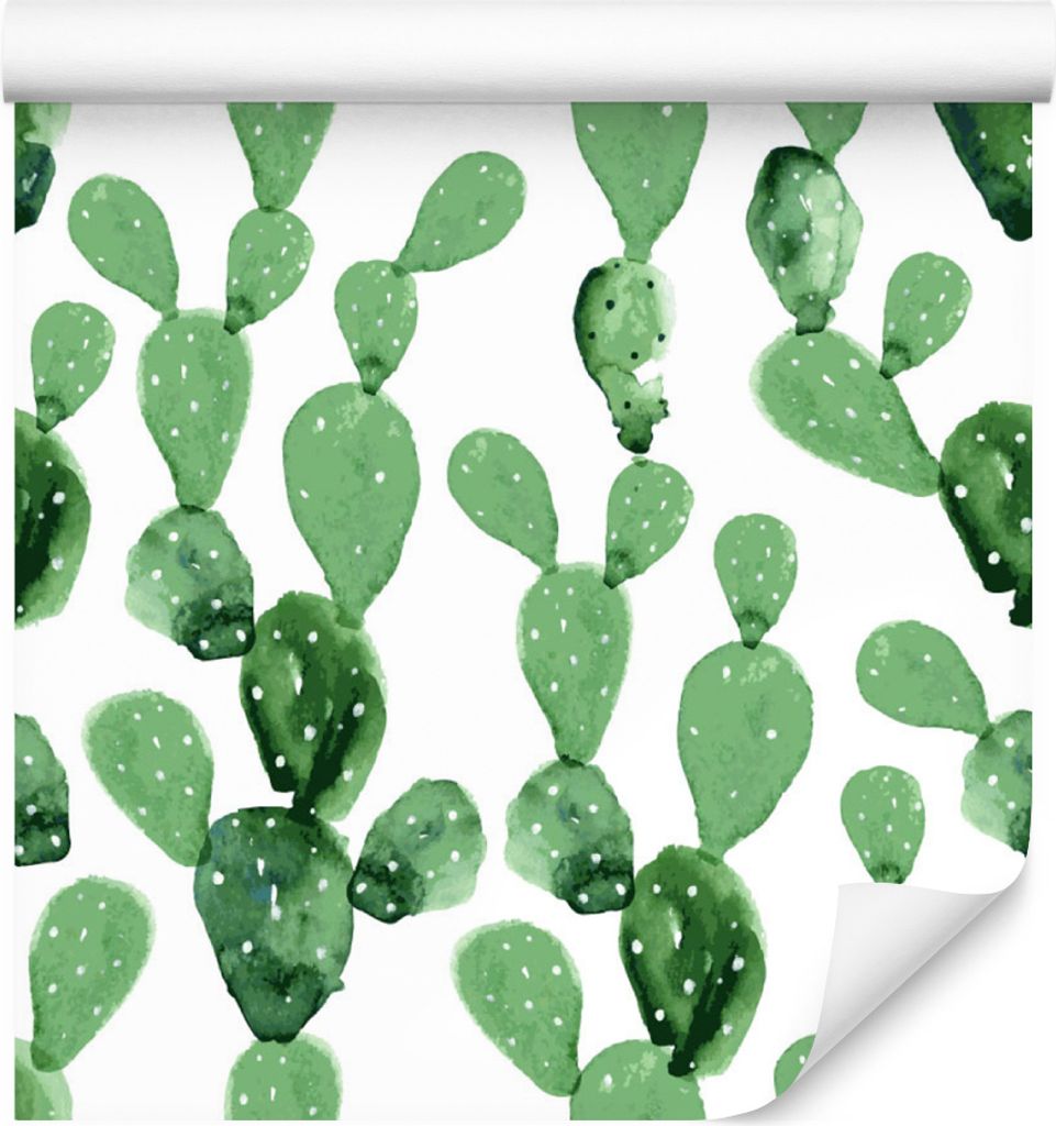 10m VLIES TAPETE Rolle Blumen Kakteen Aquarell XXL