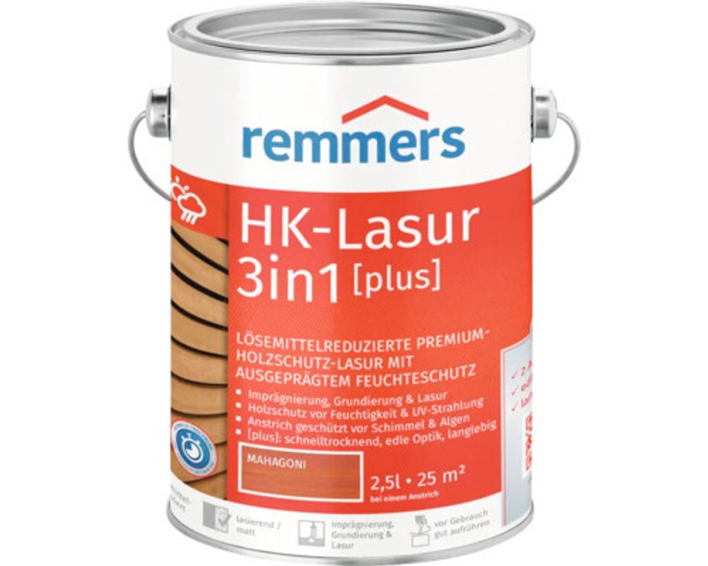 Remmers HK-Lasur 3in1 [plus] mahagoni 2,5 l Produktbild 